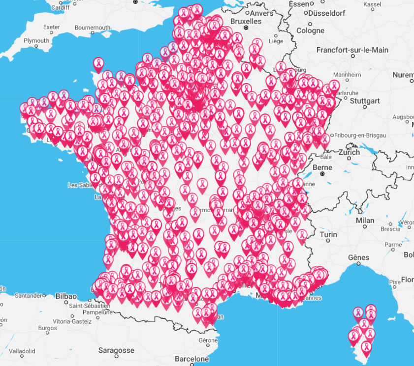 Carte des radiologues agréé au dépistage du cancer du sein